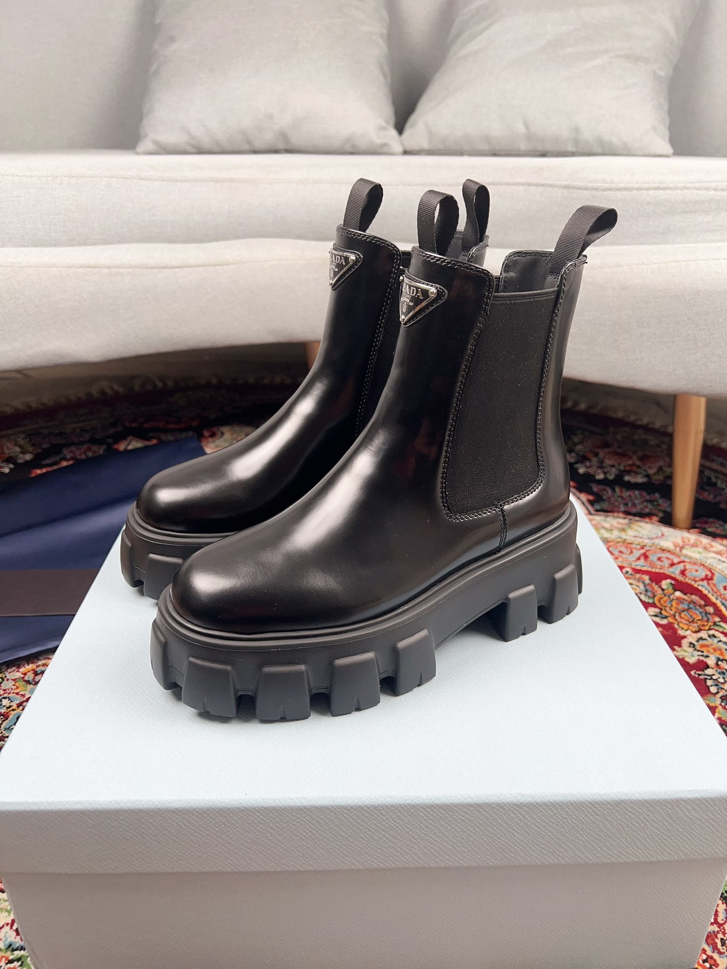 Prada Platform Chunky Short Boots