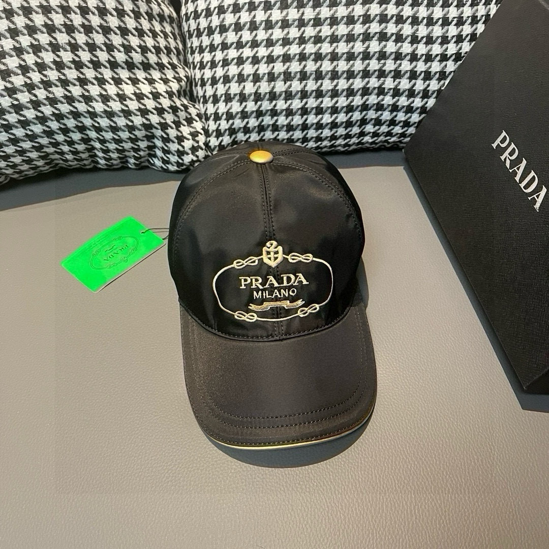 Prada Oxford Canvas Cap with Peak