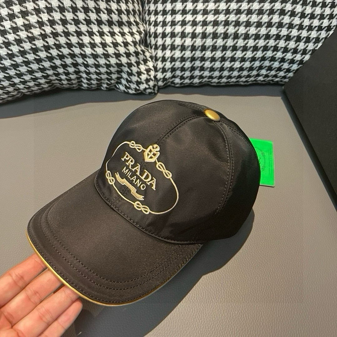 Prada Oxford Canvas Cap with Peak