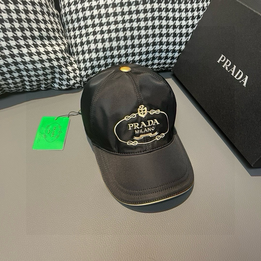 Prada Oxford Canvas Cap with Peak