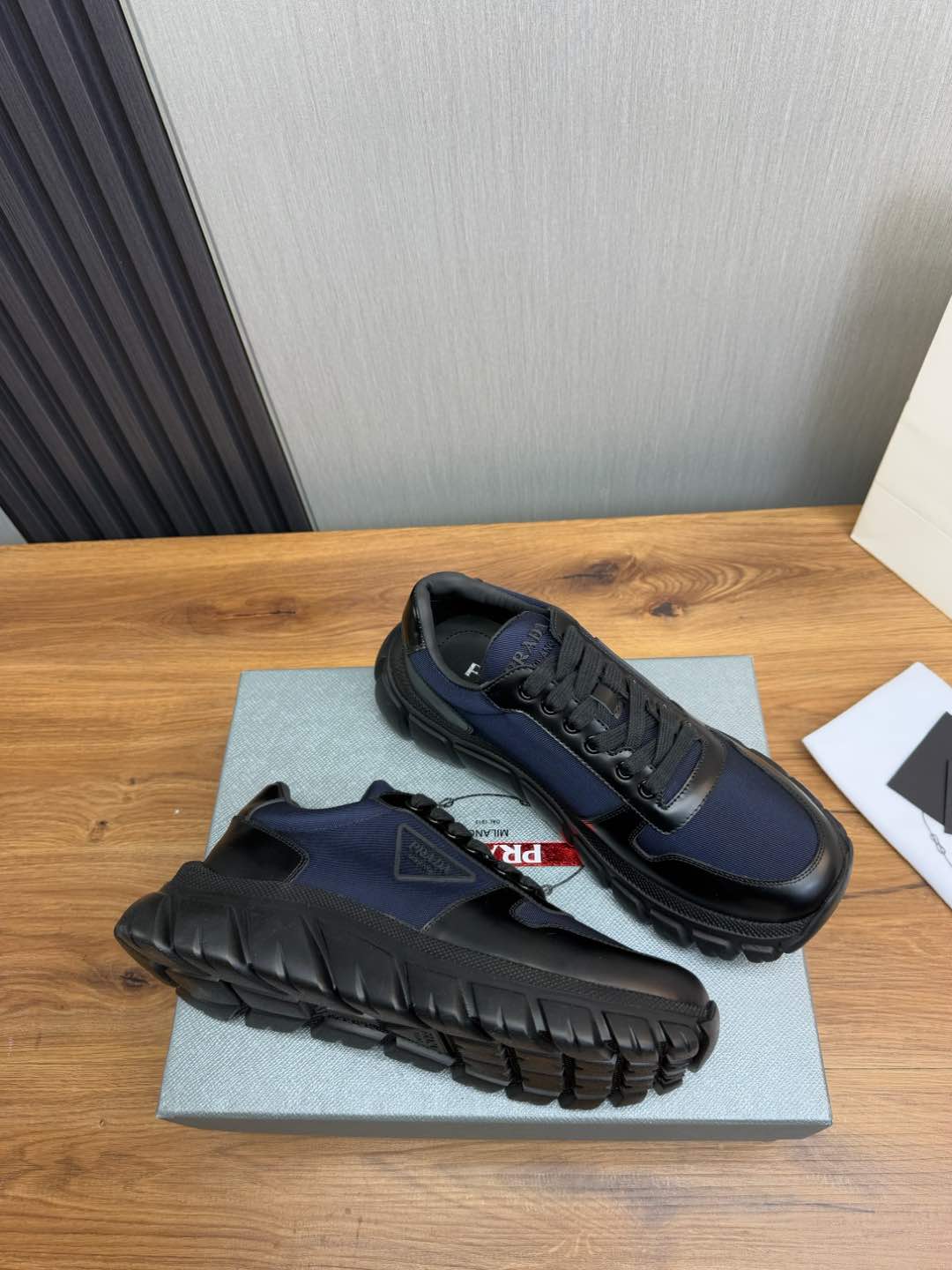 Prada Leather and Mesh Sneakers