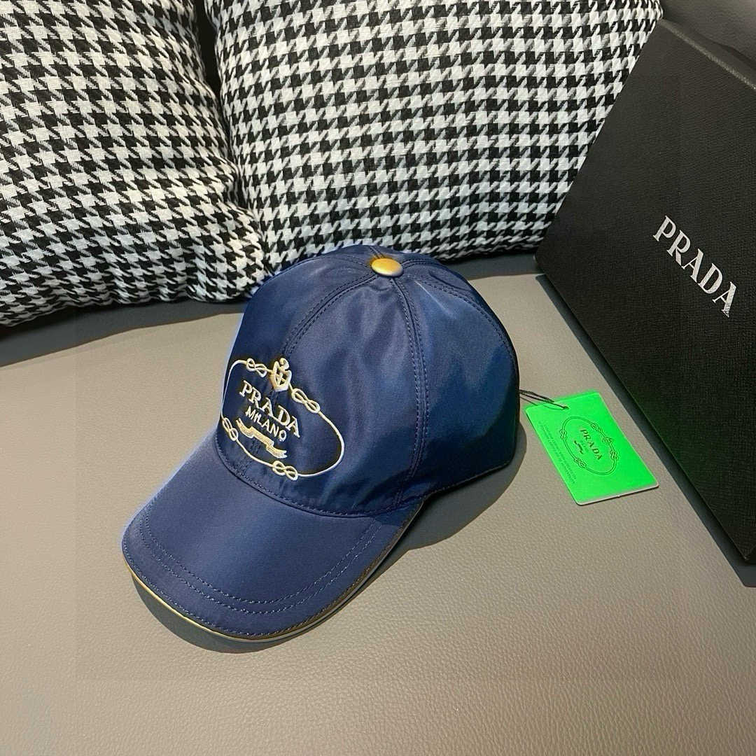 Prada Oxford Canvas Cap with Peak