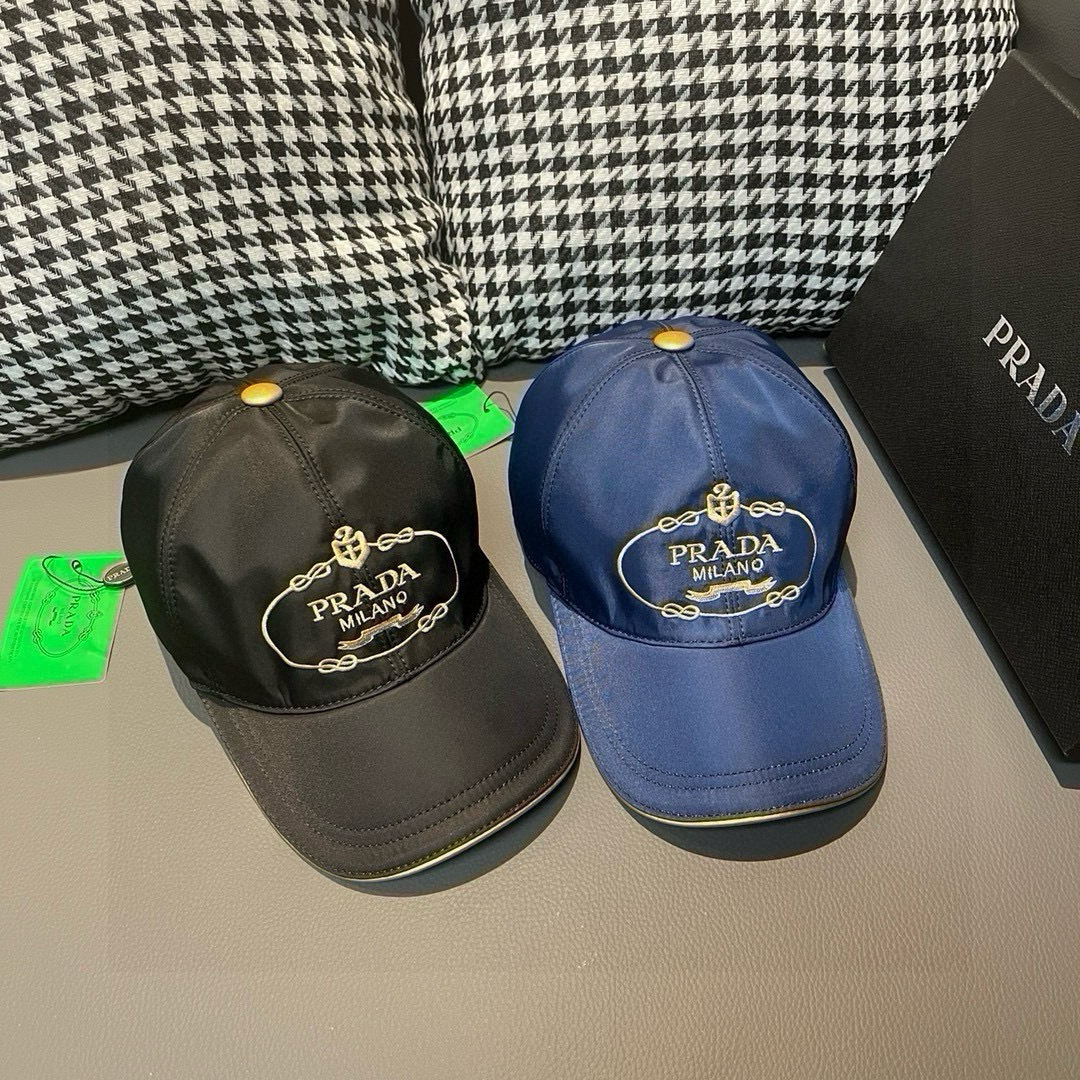 Prada Oxford Canvas Cap with Peak