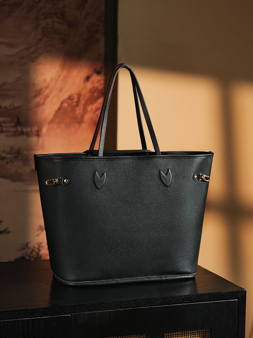 NEVER FULL Chip Diamond Quilted Pattern Single-Shoulder Tote Bag