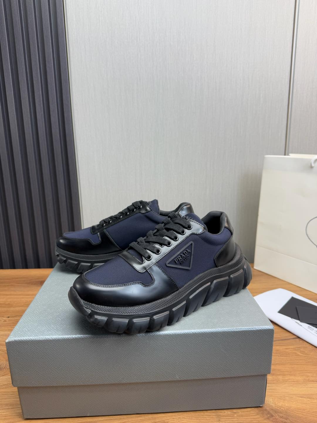 Prada Leather and Mesh Sneakers