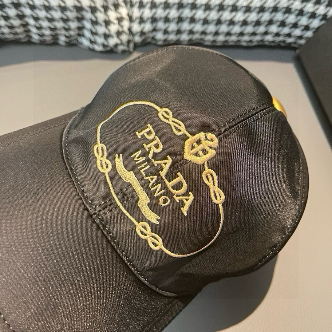 Prada Oxford Canvas Cap with Peak