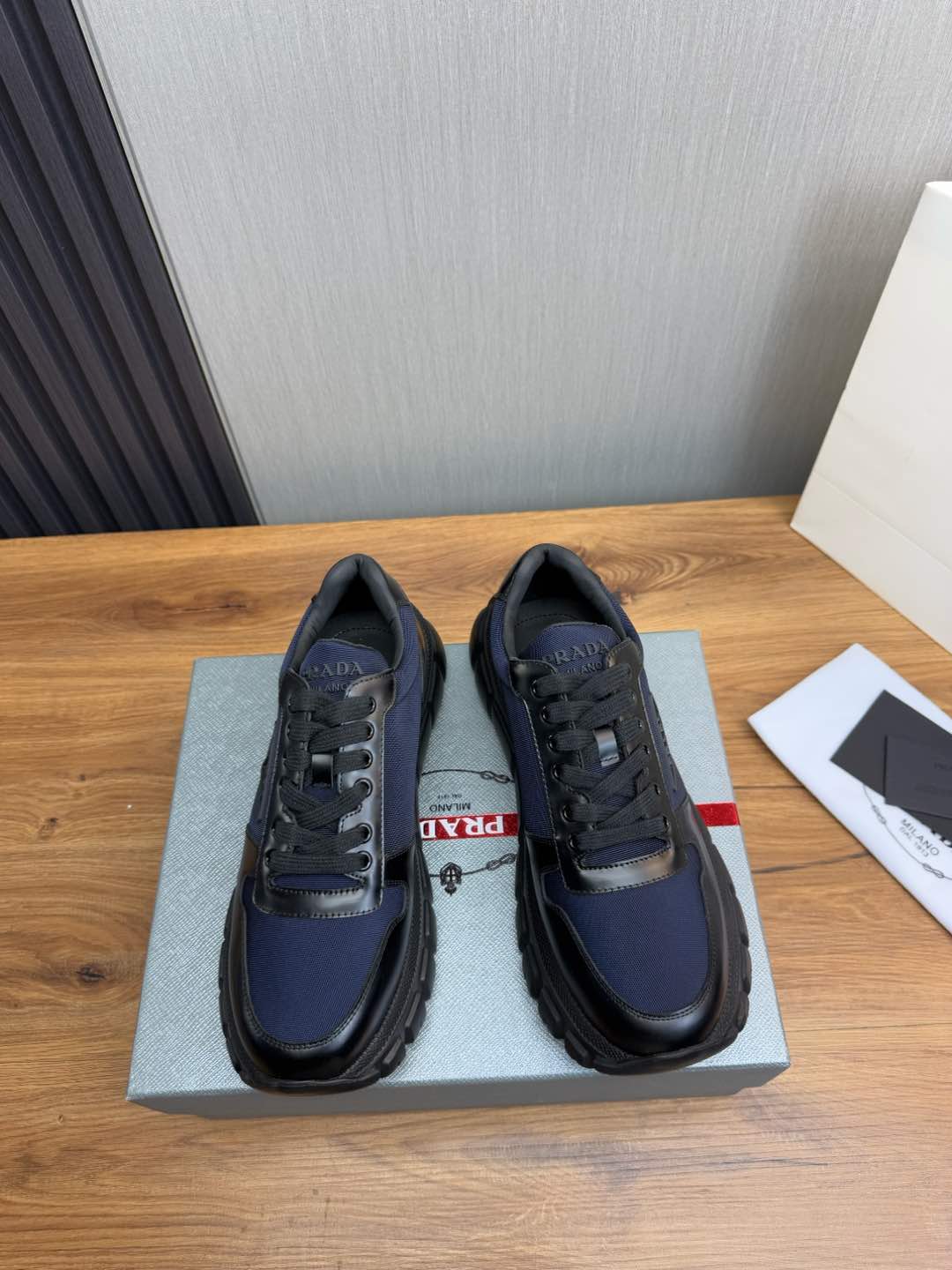 Prada Leather and Mesh Sneakers