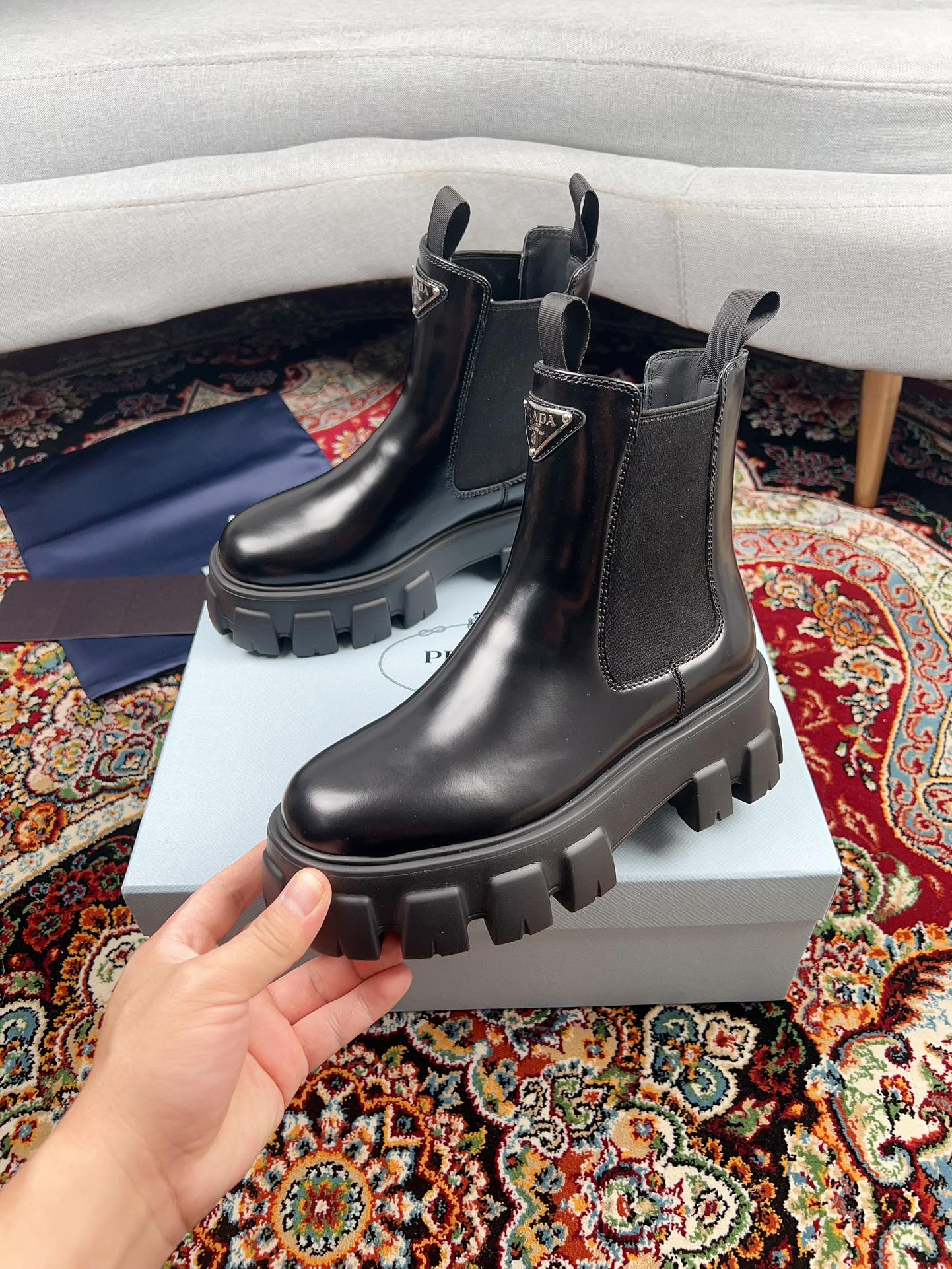 Prada Platform Chunky Short Boots