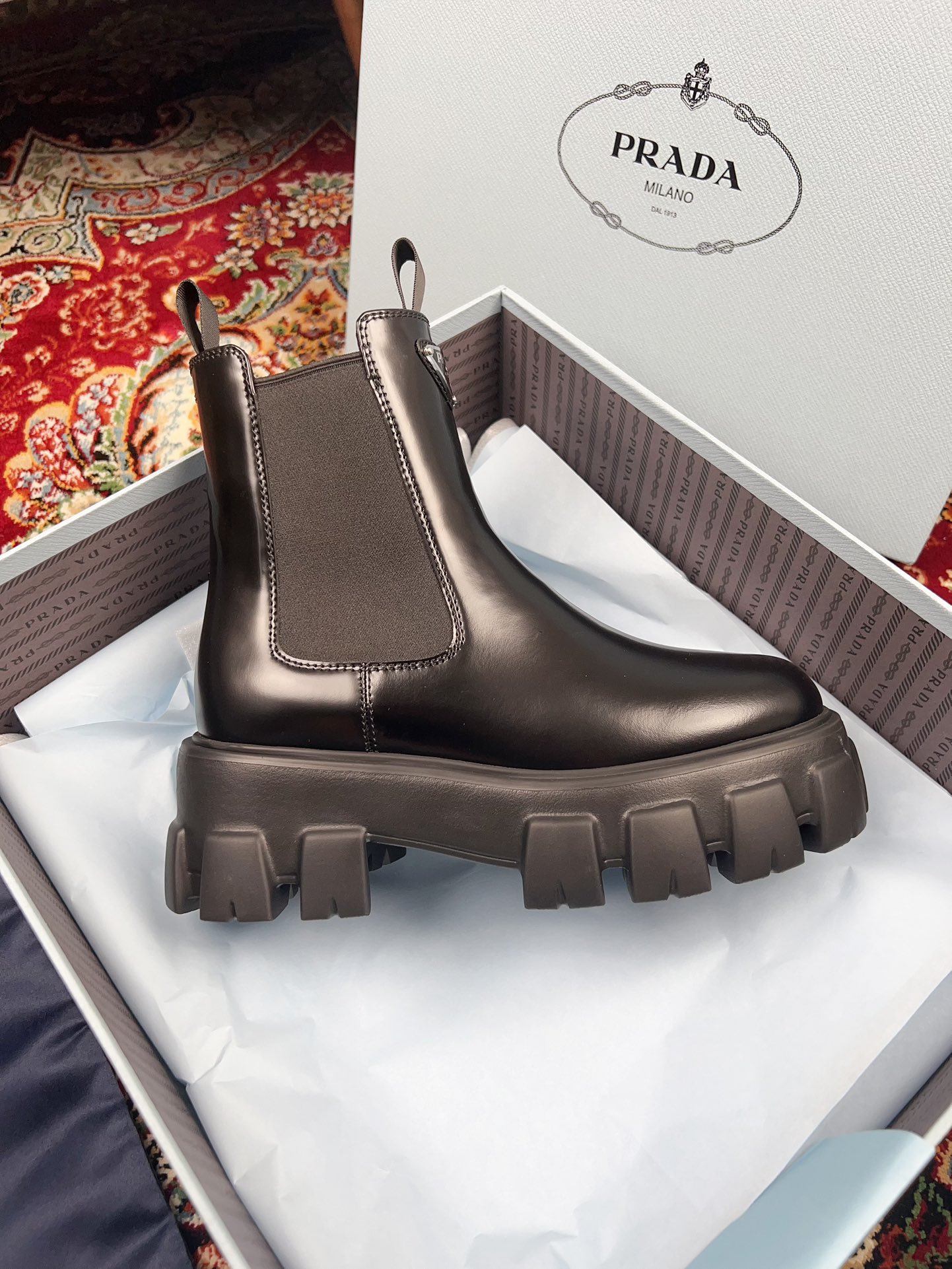 Prada Platform Chunky Short Boots