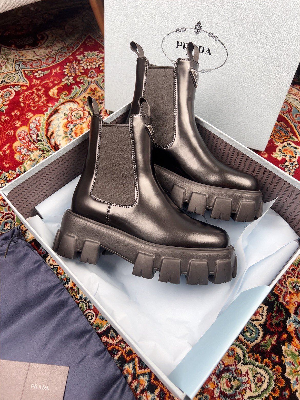 Prada Platform Chunky Short Boots