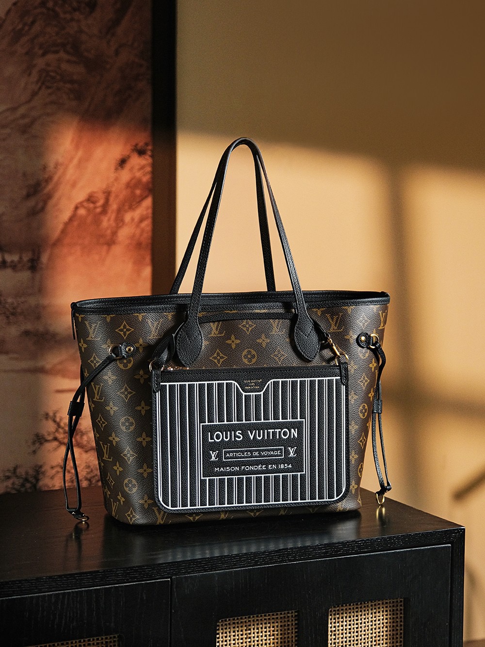 NEVER FULL Chip Diamond Quilted Pattern Single-Shoulder Tote Bag