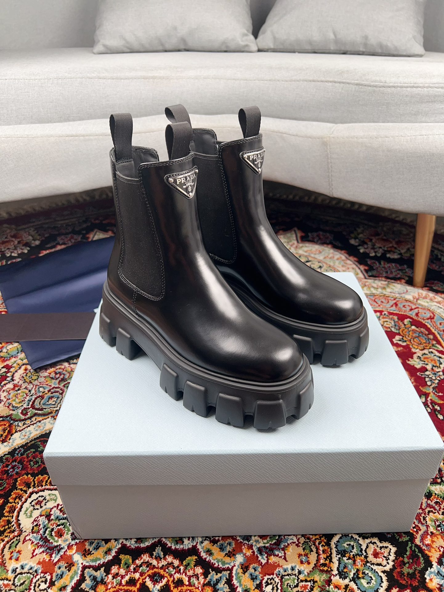 Prada Platform Chunky Short Boots
