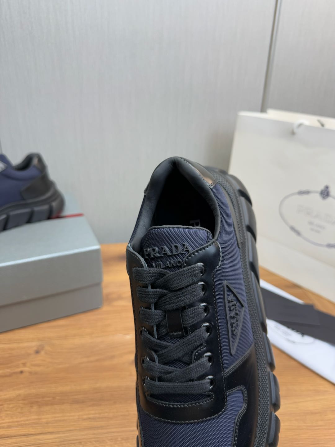 Prada Leather and Mesh Sneakers