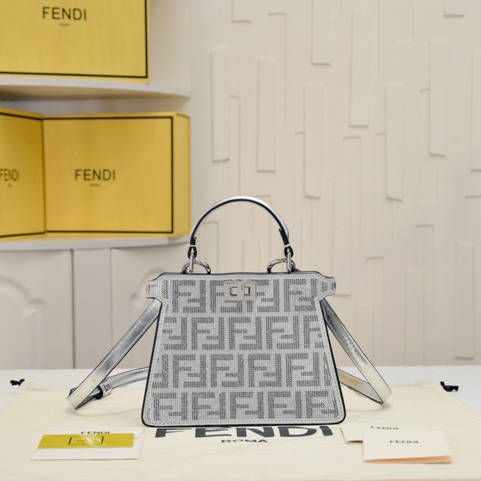 Fendi Peekaboo ISeeU Petite Suede Handbag