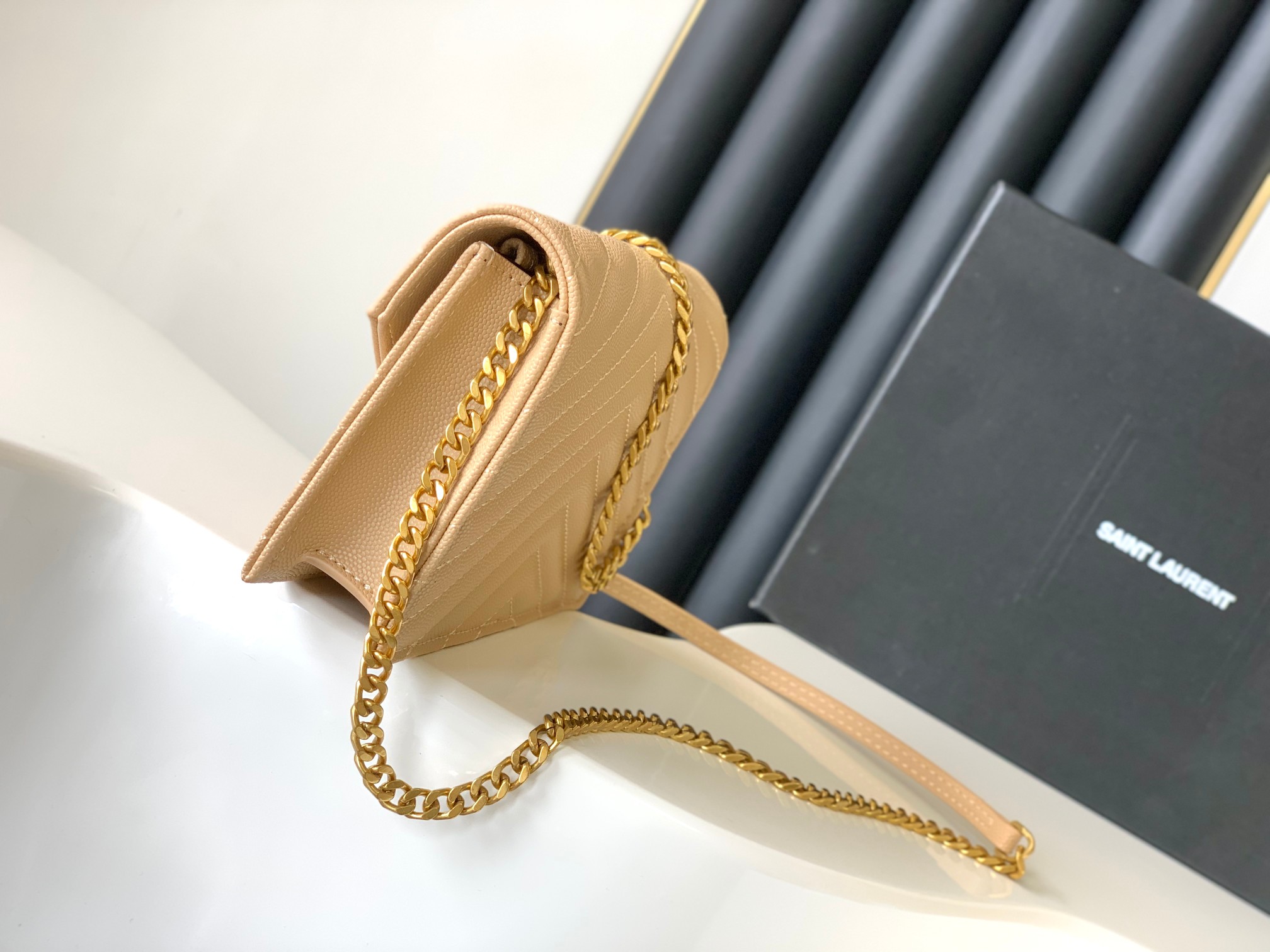 Saint Laurent Caviar Leather Chain Bag