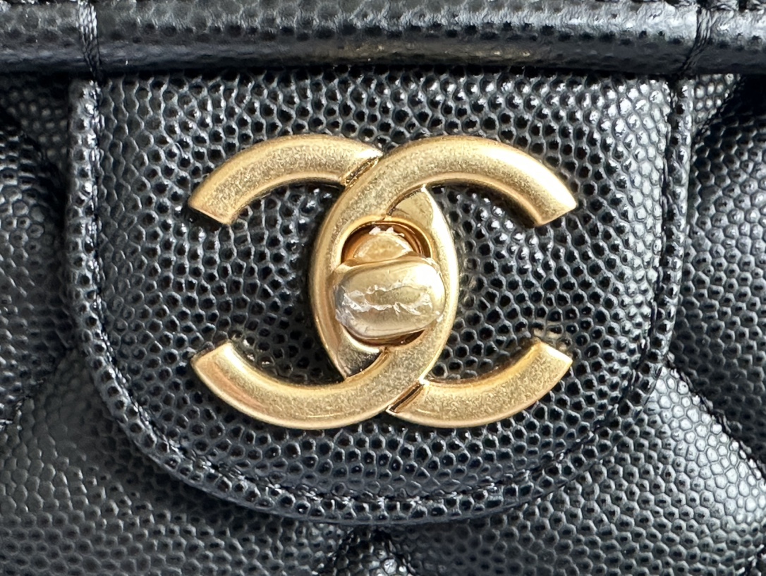Chanel Large Caviar Leather Messenger Bag