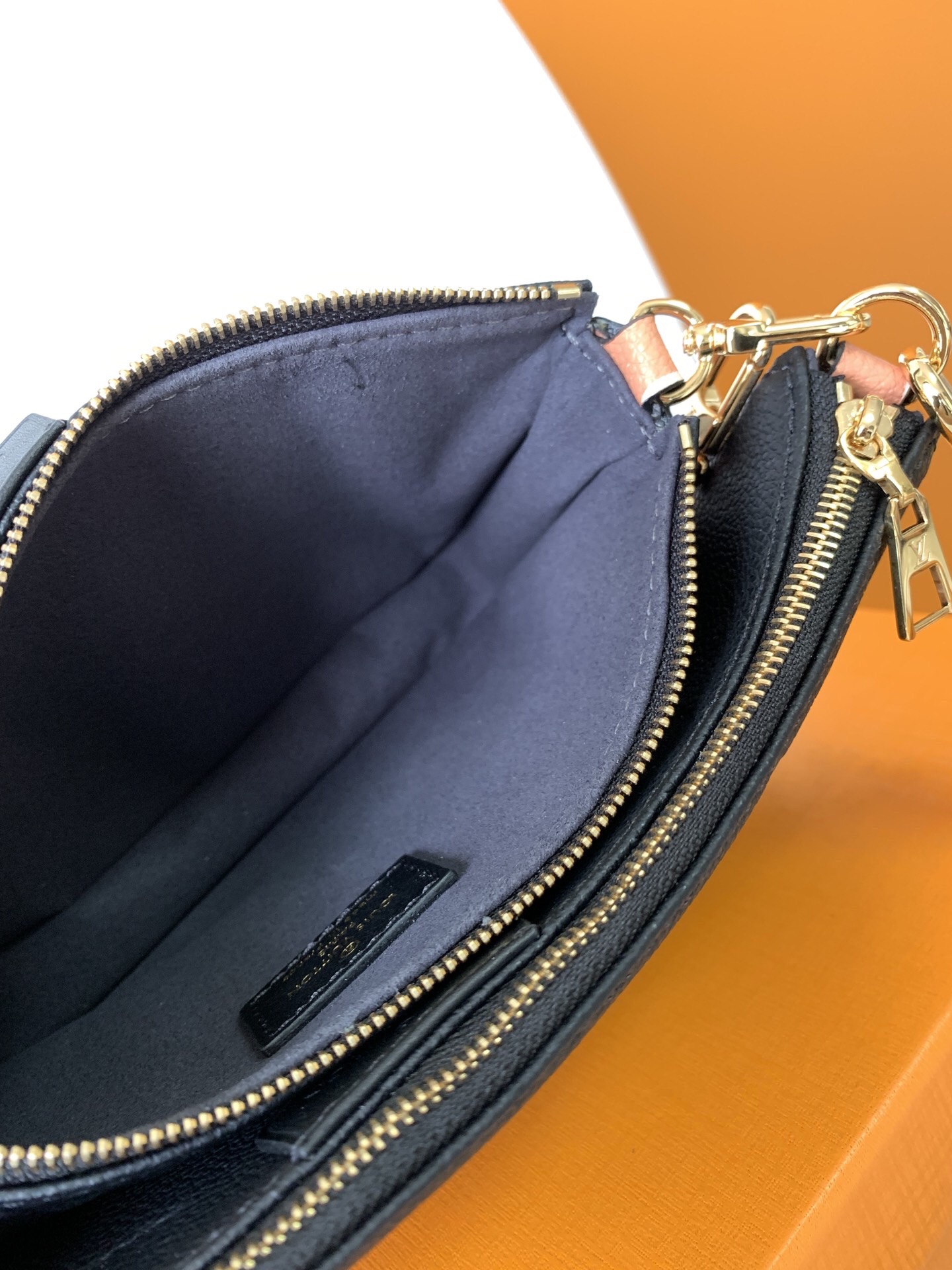 LV Printed Leather Chain Bag