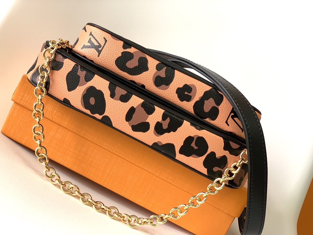 LV Printed Leather Chain Bag