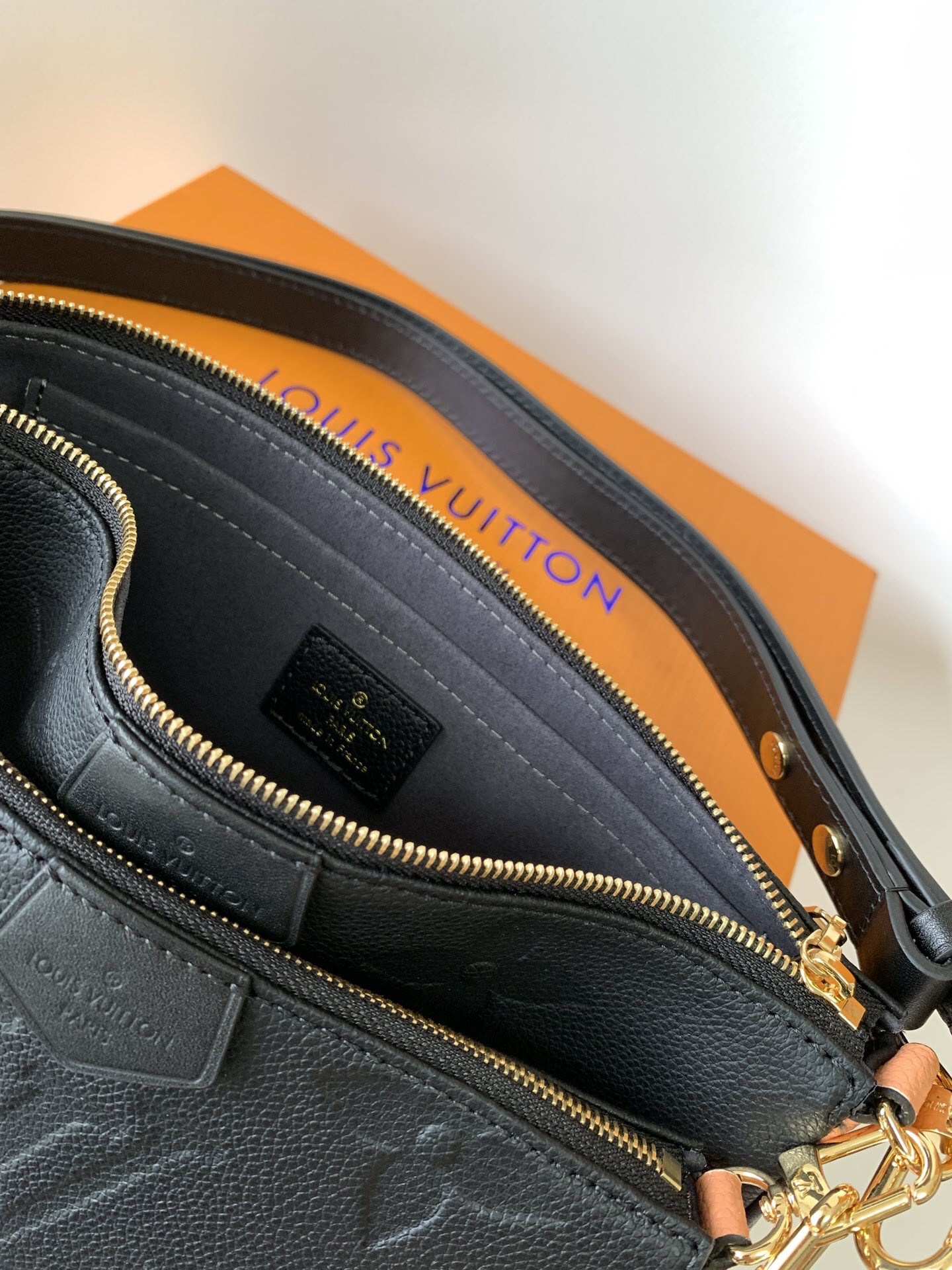 LV Printed Leather Chain Bag