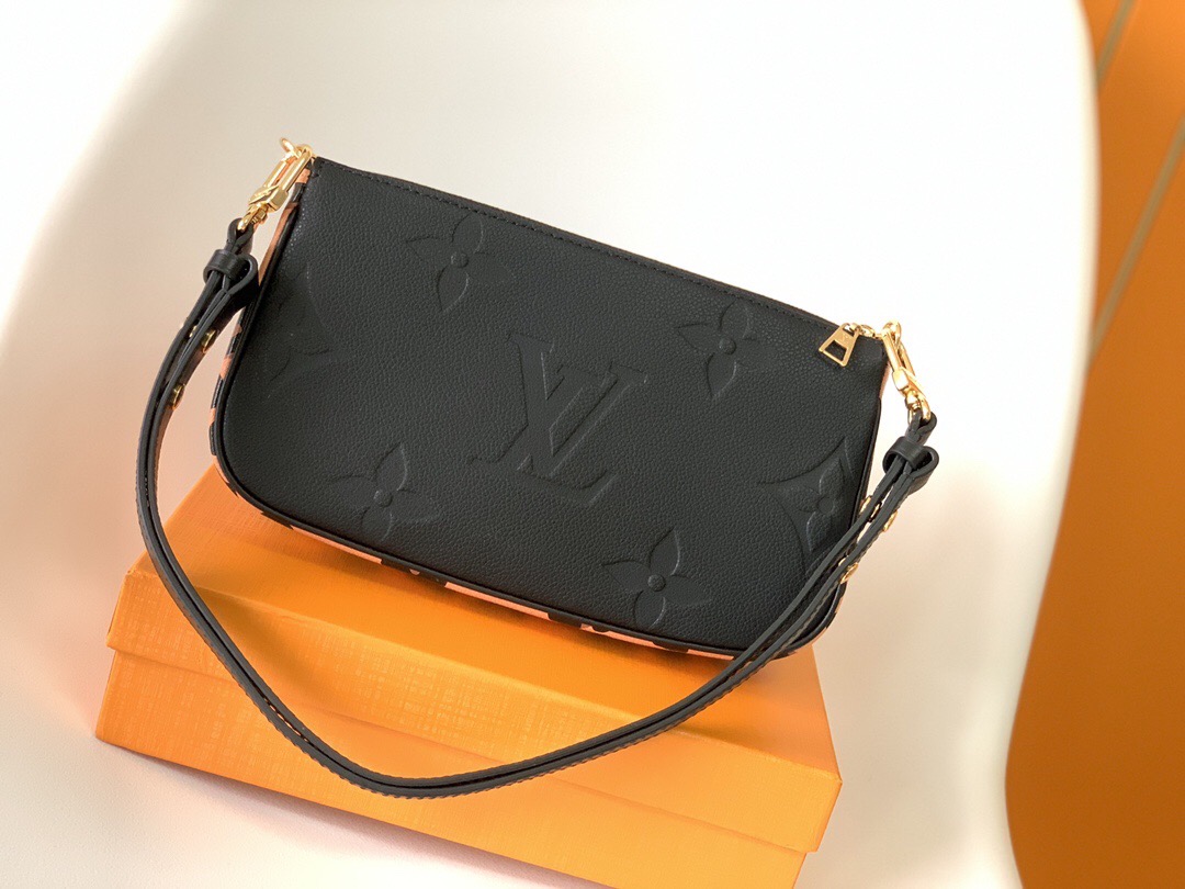 LV Printed Leather Chain Bag
