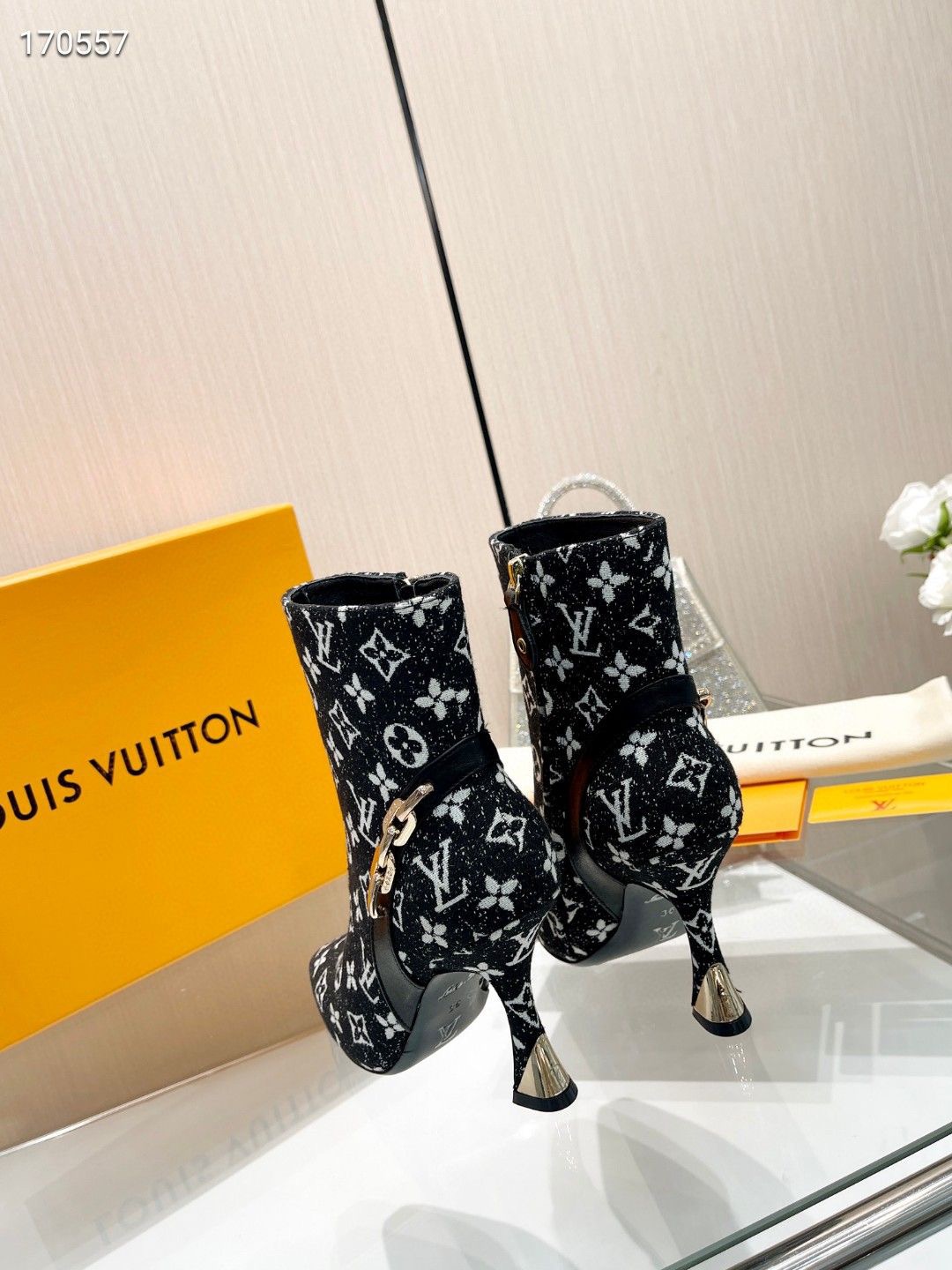 LV Runway Collection Monogram Ankle Boots