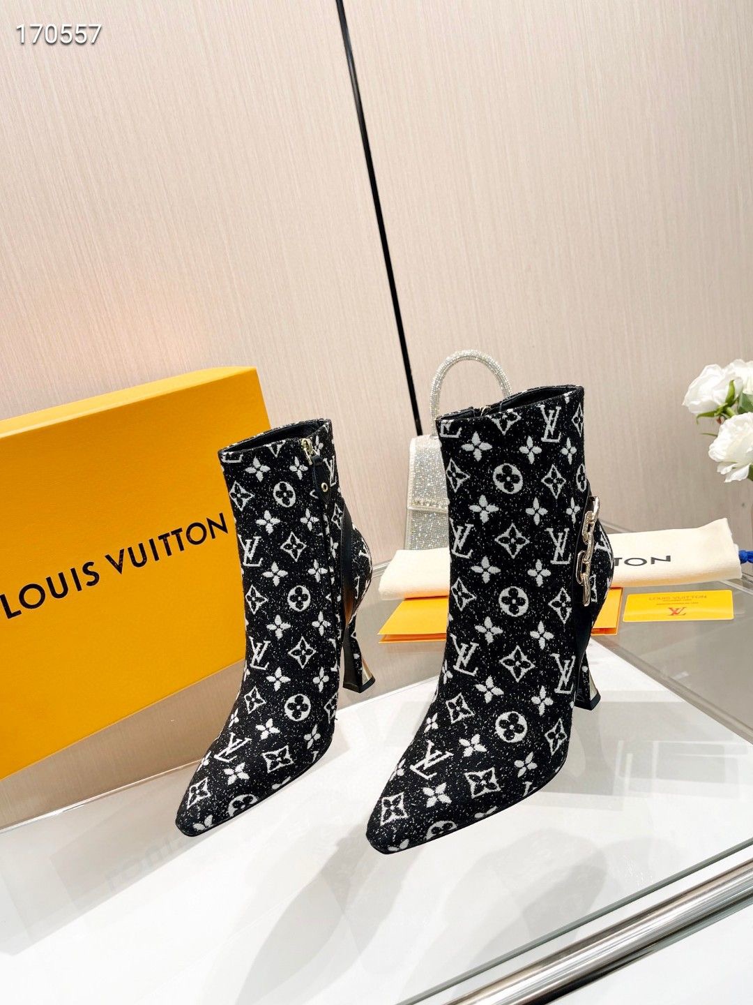 LV Runway Collection Monogram Ankle Boots