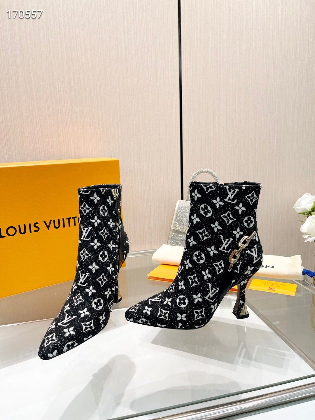 LV Runway Collection Monogram Ankle Boots