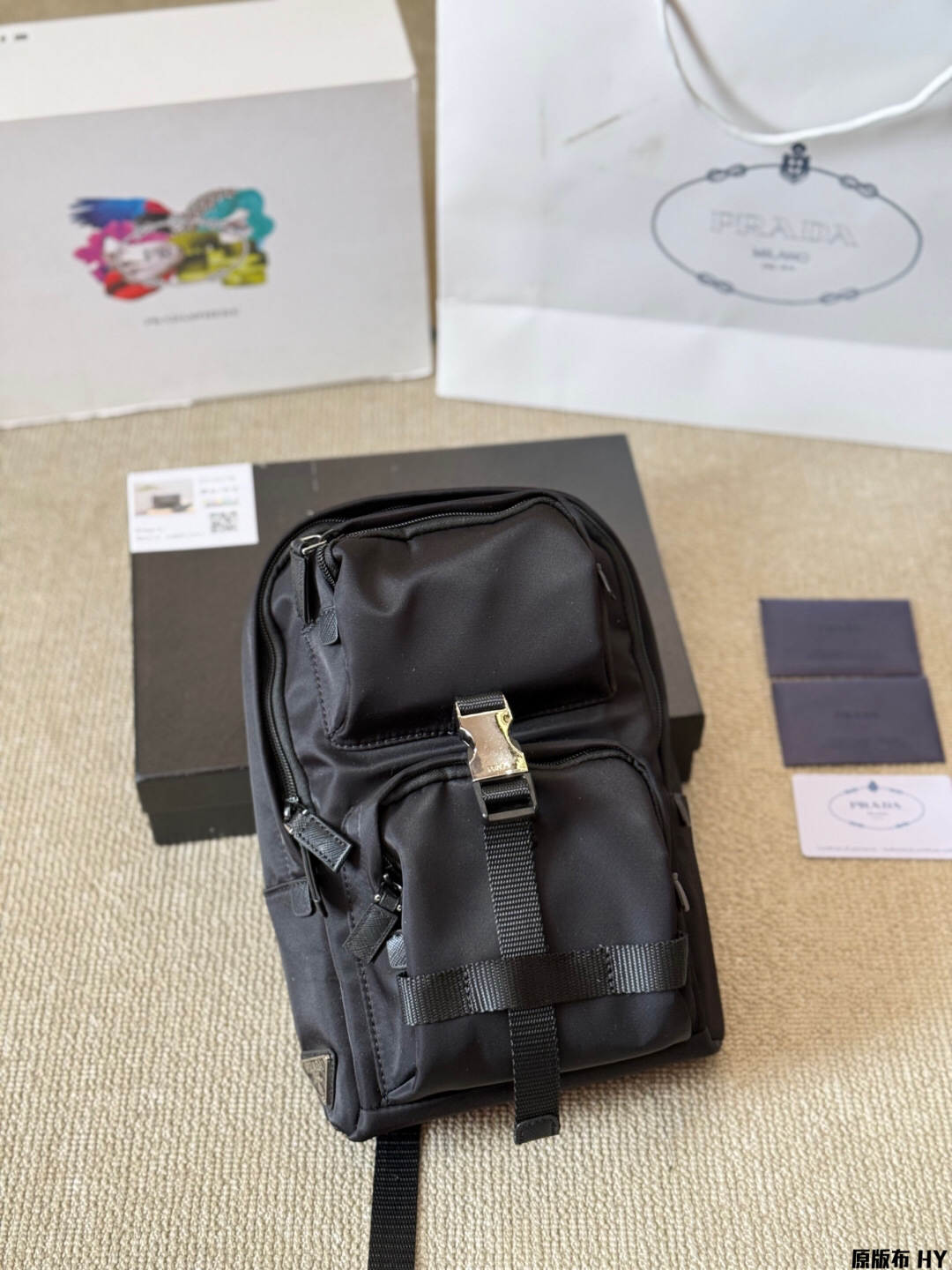 Prada Recycled Nylon Buckle-Closure Backpack