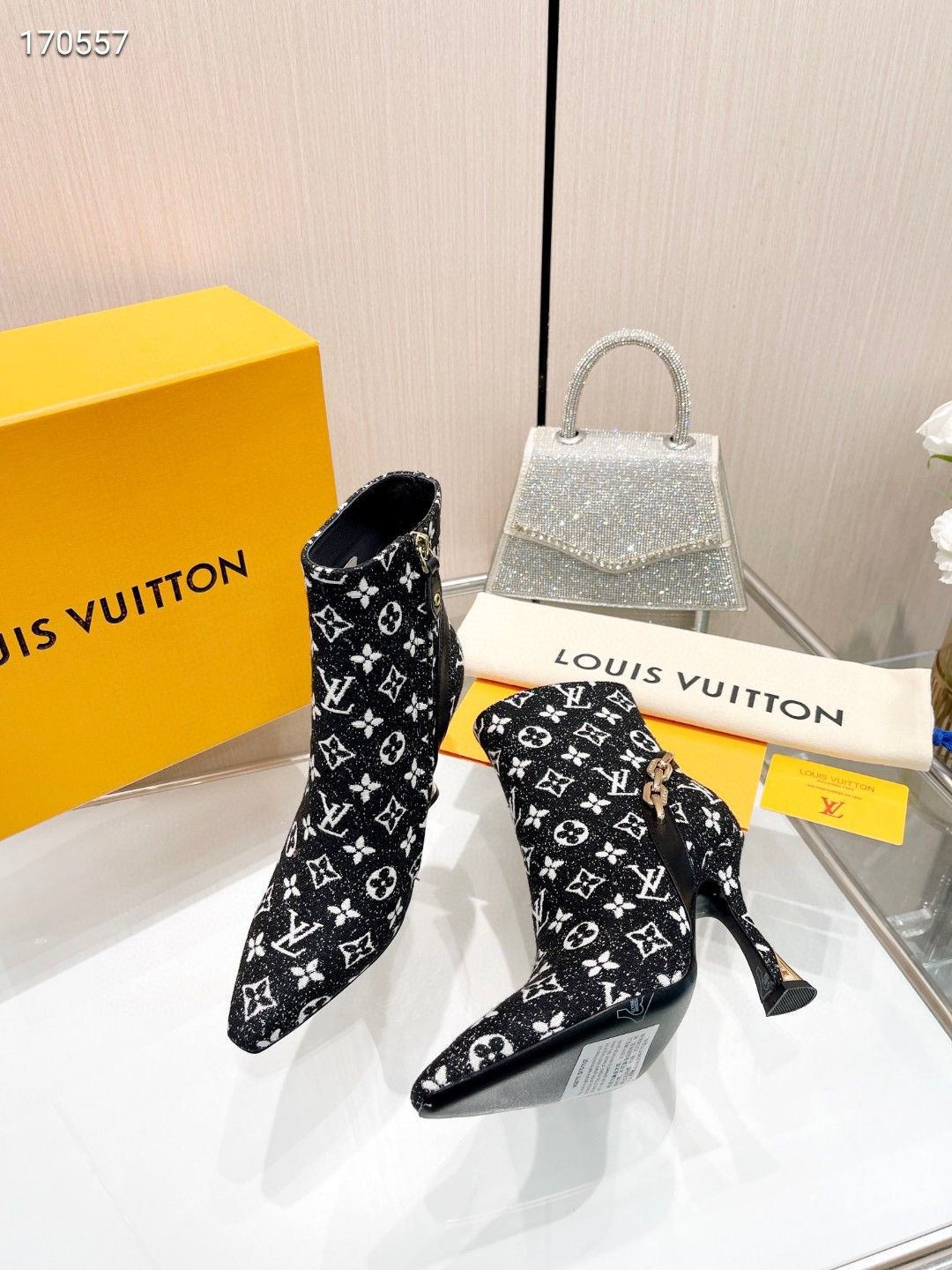 LV Runway Collection Monogram Ankle Boots