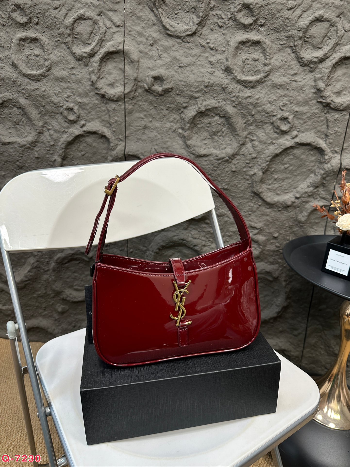 Saint Laurent Hobo Patent Leather Underarm Bag