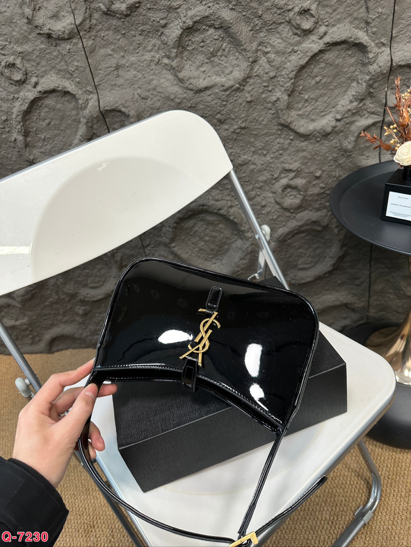 Saint Laurent Hobo Patent Leather Underarm Bag