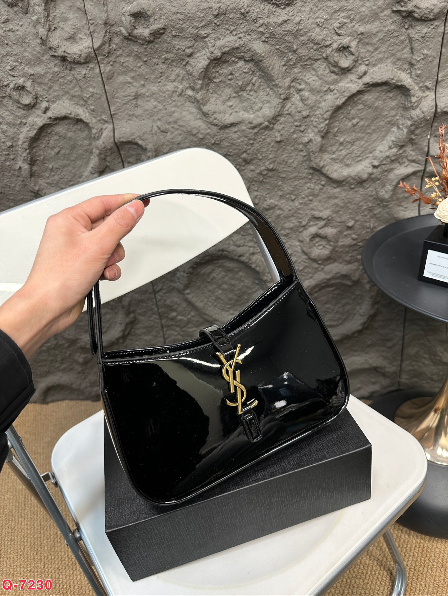 Saint Laurent Hobo Patent Leather Underarm Bag