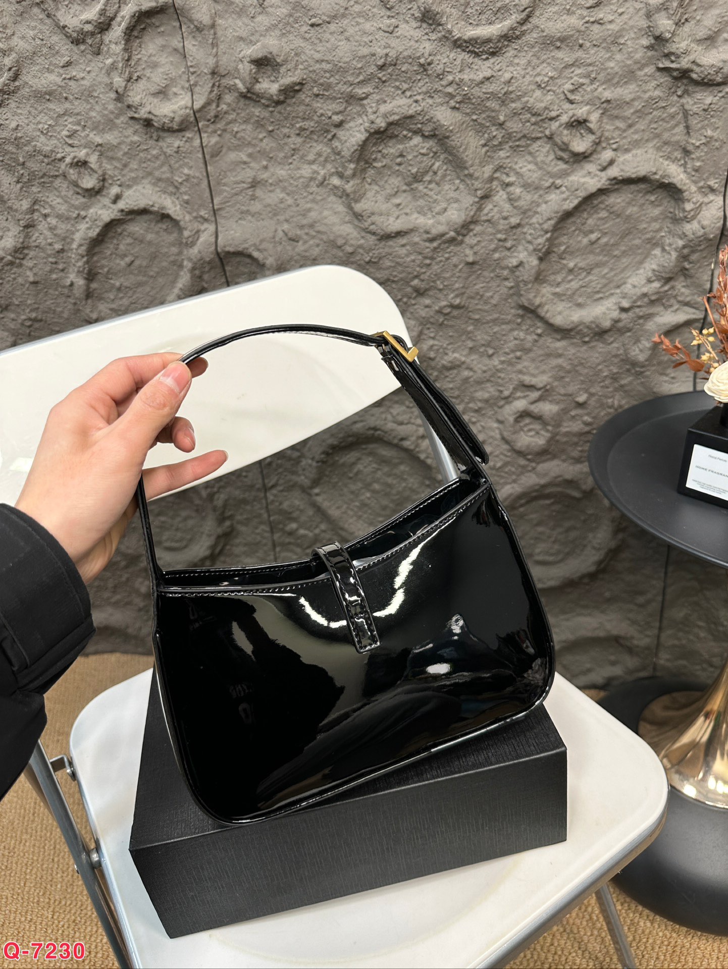 Saint Laurent Hobo Patent Leather Underarm Bag