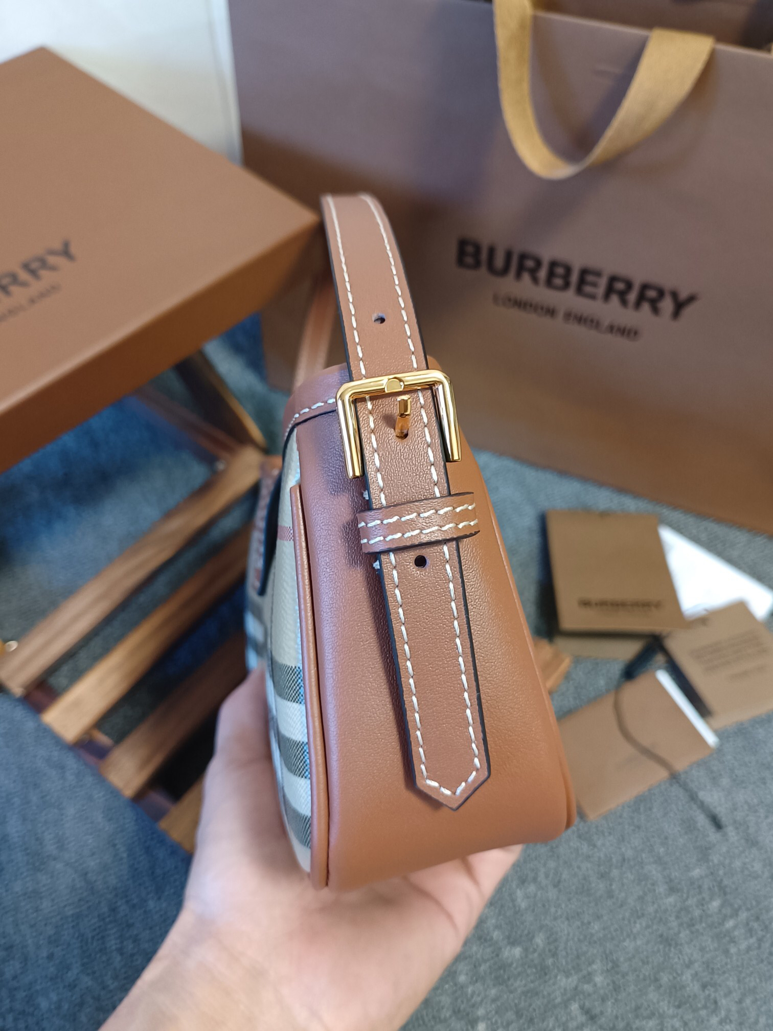Burberry Check Sling Bag
