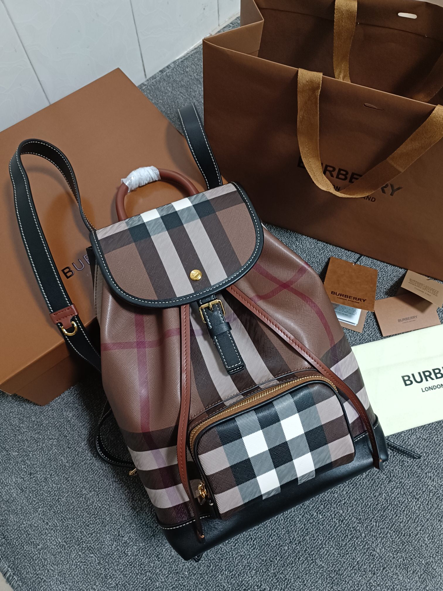 Burberry Plaid Backpack