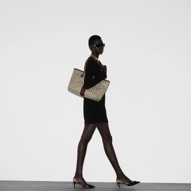 Gucci Ophidia Leather Tote Bag