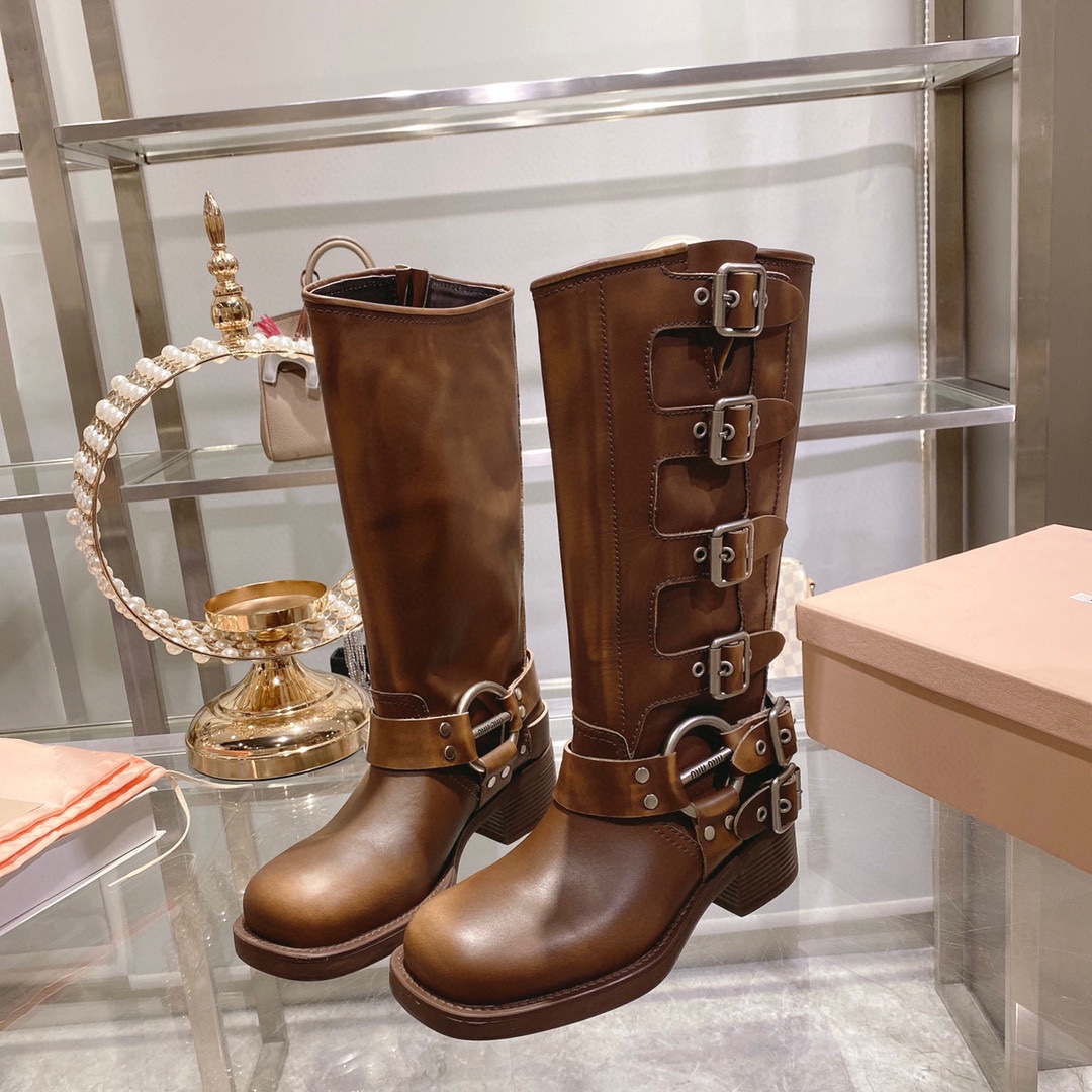 Miu Miu Limited Edition Vintage Cowhide Martin Boots