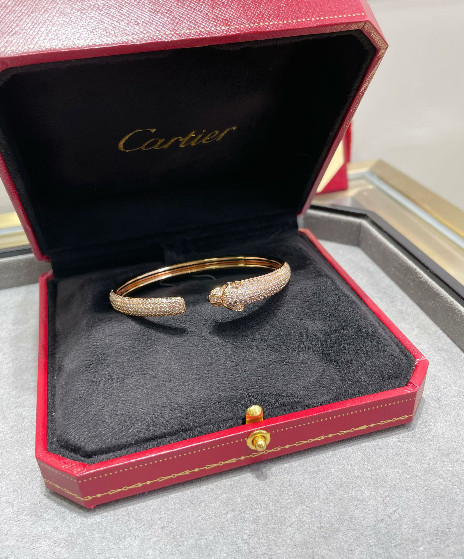 Cartier Panther Bracelet with Half-Diamond Accents