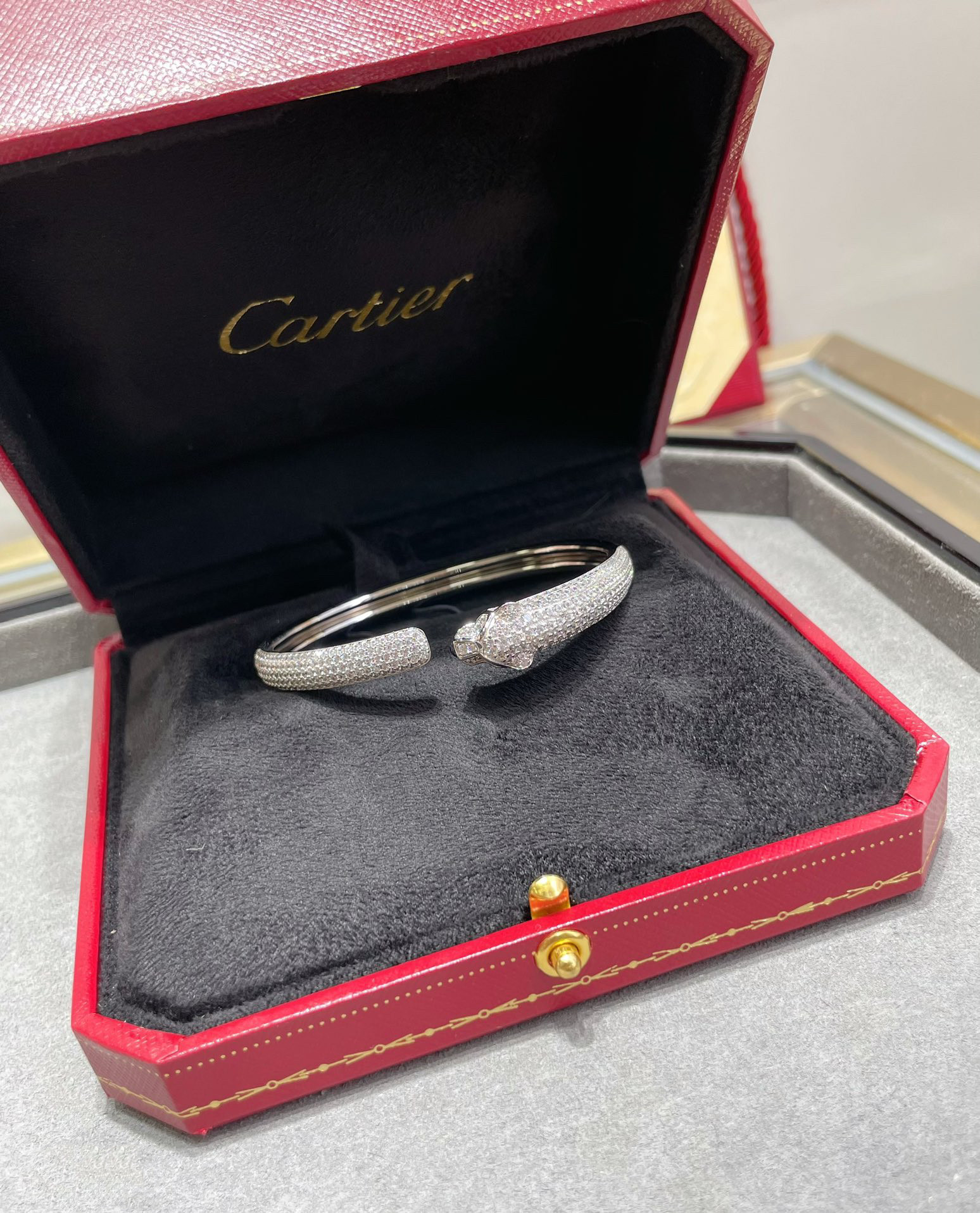 Cartier Panther Bracelet with Half-Diamond Accents