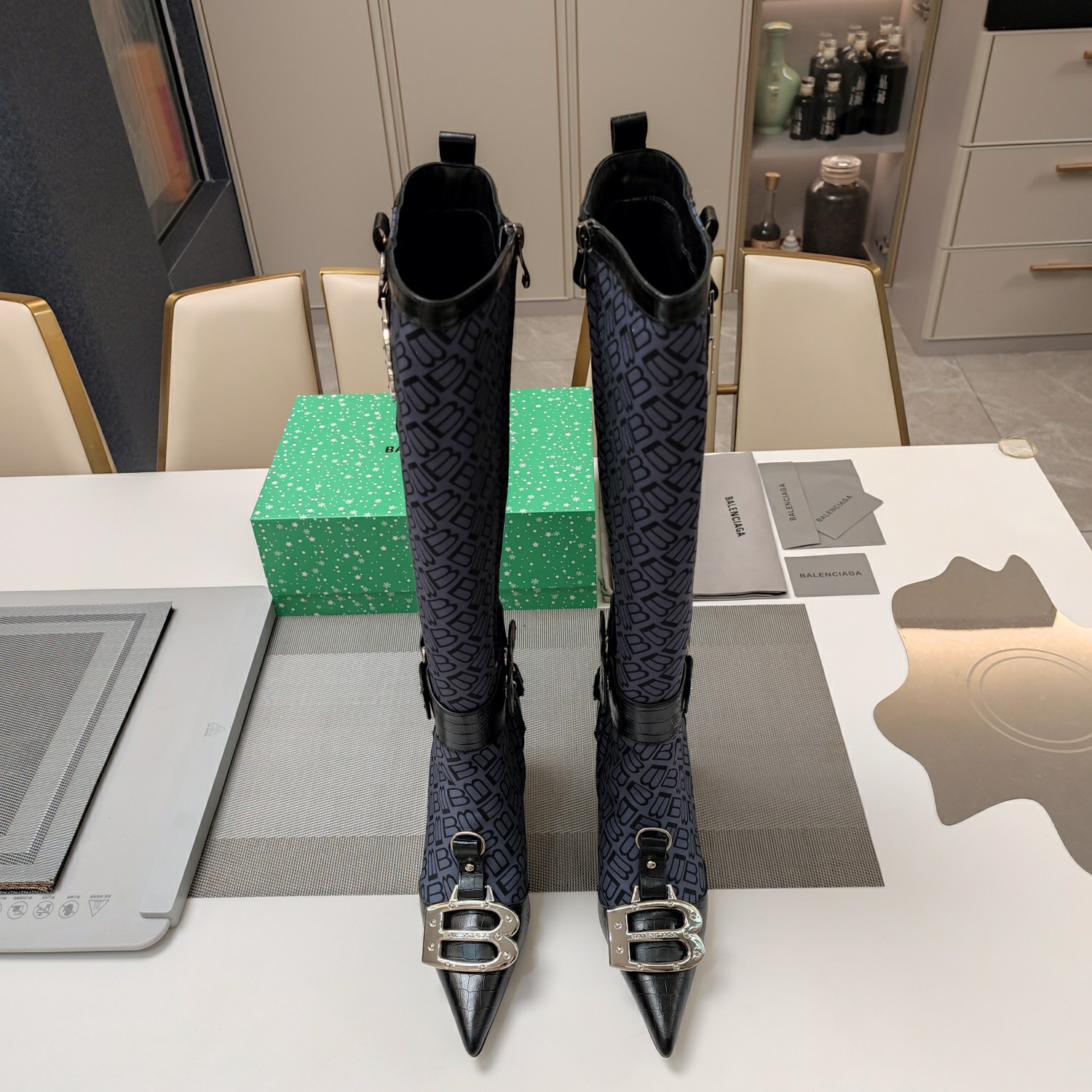 Balenciaga Metallic Studded Le Cagole Boots