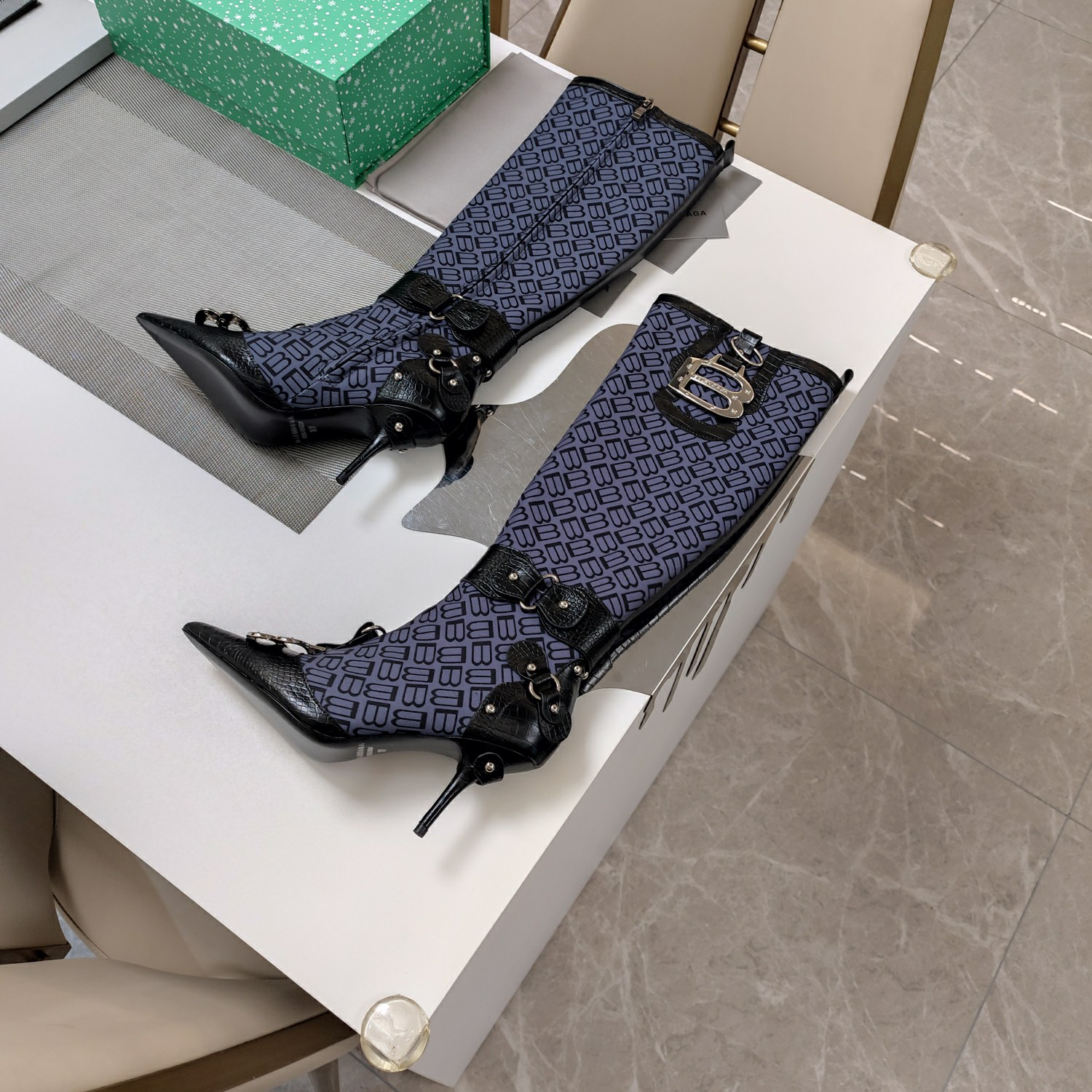 Balenciaga Metallic Studded Le Cagole Boots