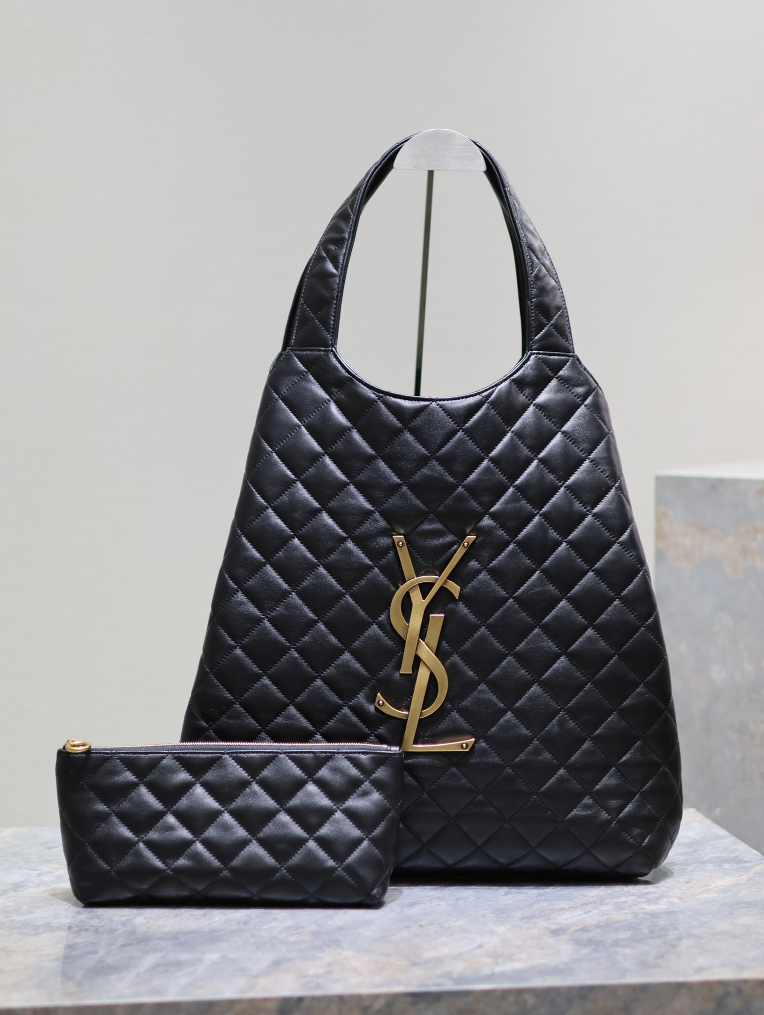 YSL Saint Laurent Nappa Lambskin Two-Piece Large Tote Set