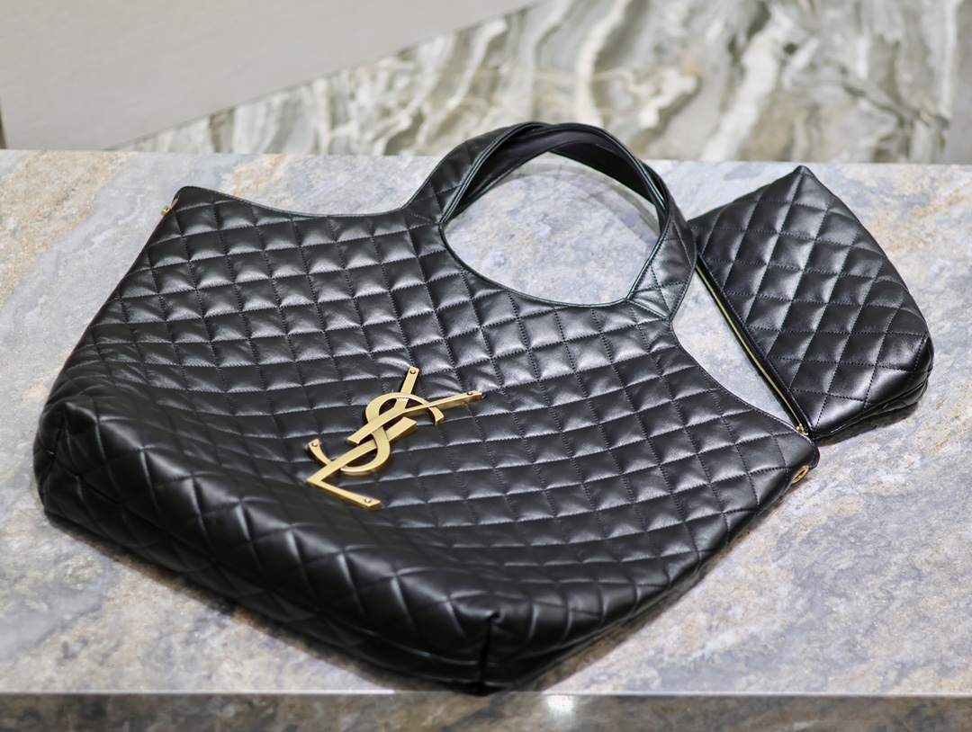 YSL Saint Laurent Nappa Lambskin Two-Piece Large Tote Set