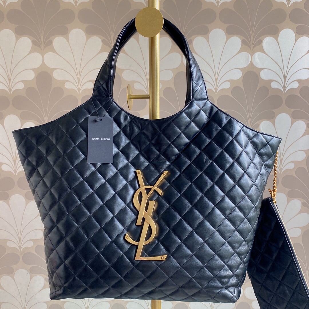 YSL Saint Laurent Nappa Lambskin Two-Piece Large Tote Set
