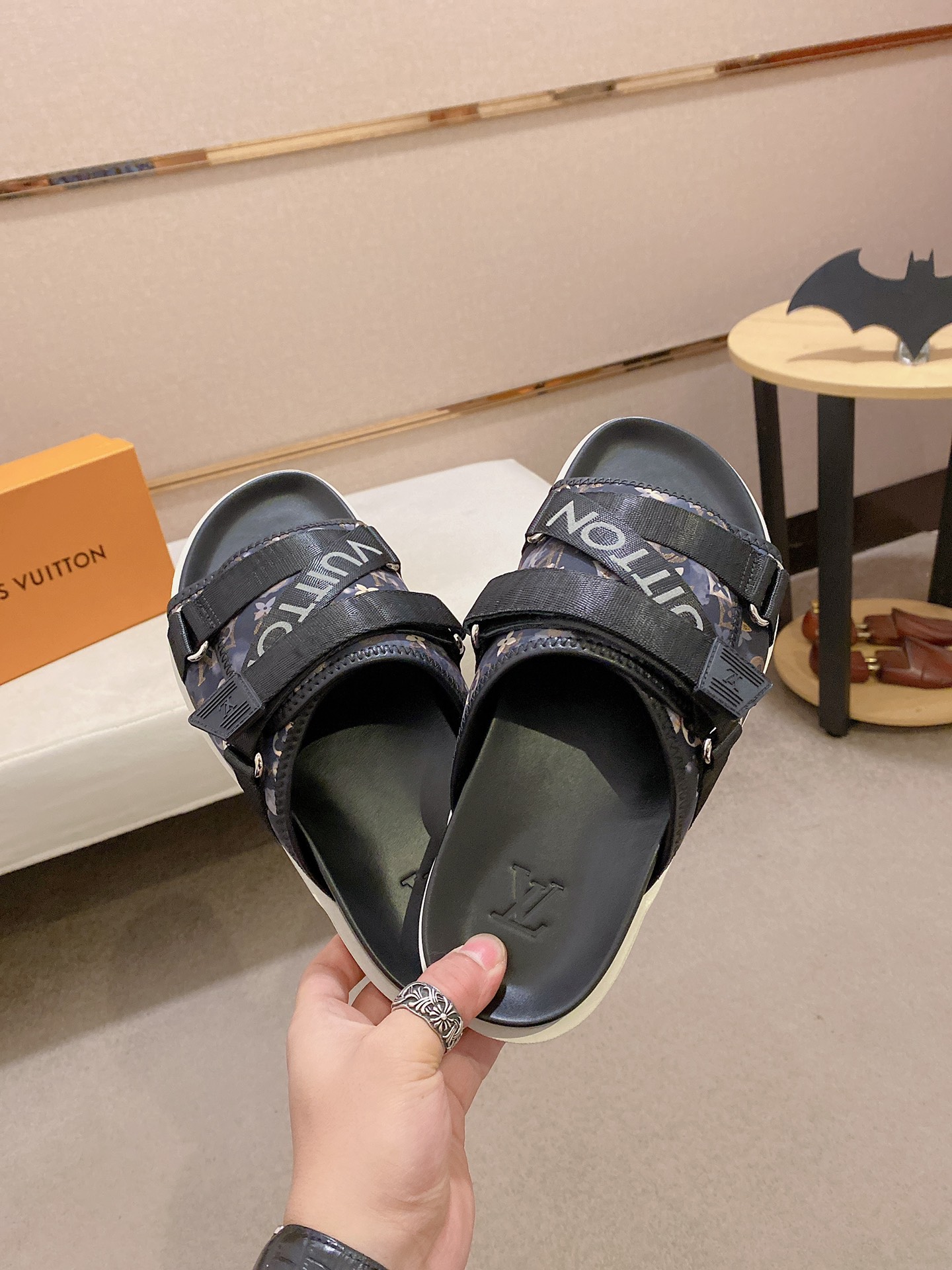 LV Louis Vuitton Creative Monogram Slide Sandals