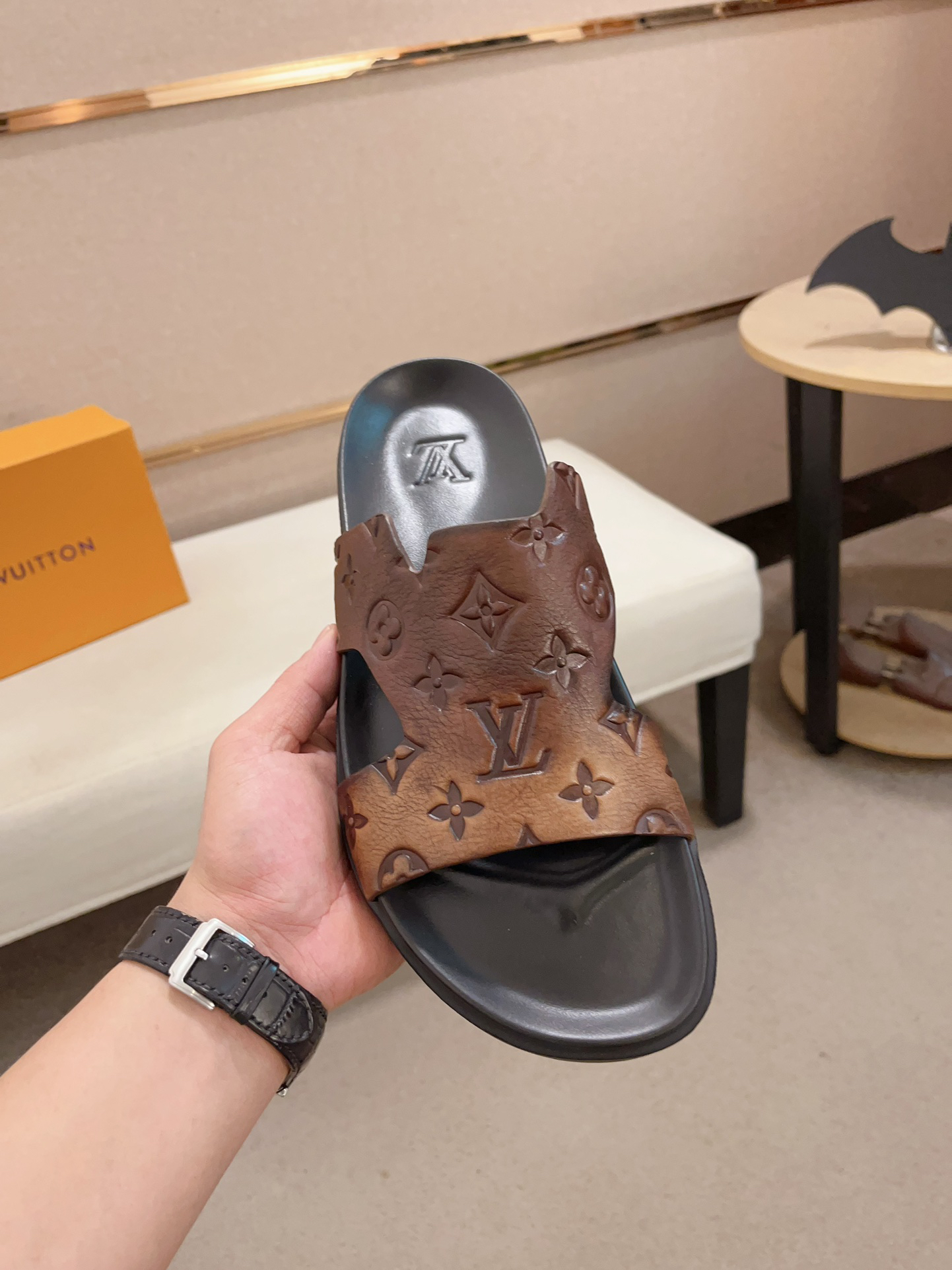 LV Louis Vuitton Monogram Slide Sandals