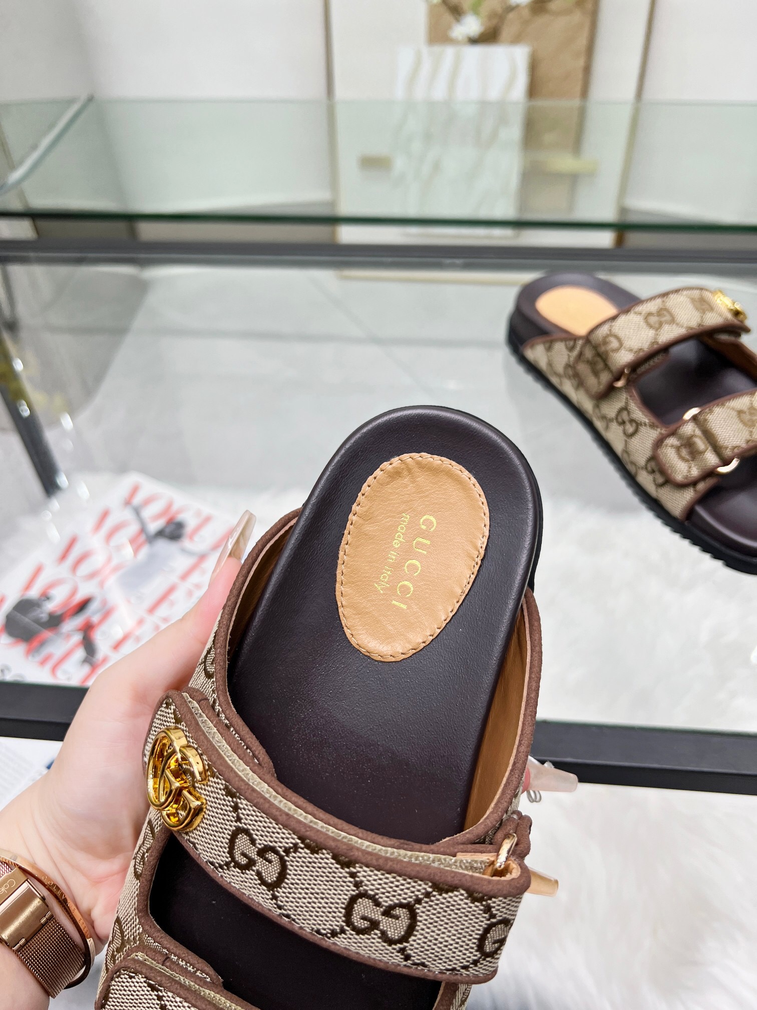 Gucci Magic Tape Sandals