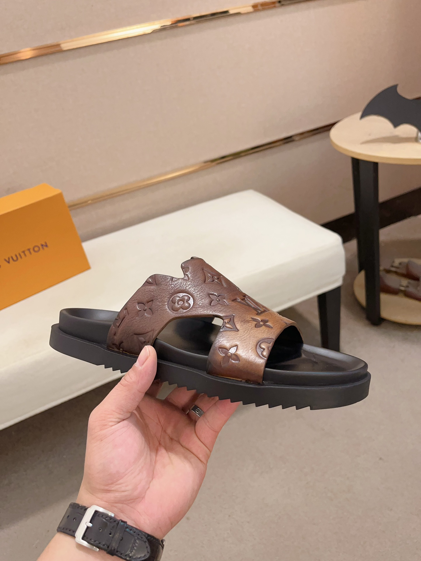LV Louis Vuitton Monogram Slide Sandals