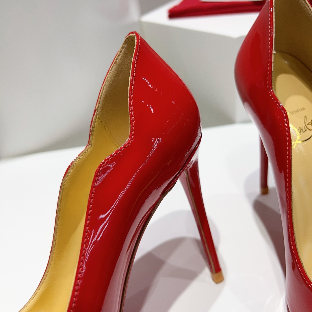 Christian Louboutin Patent Leather Wave Pattern Stilettos