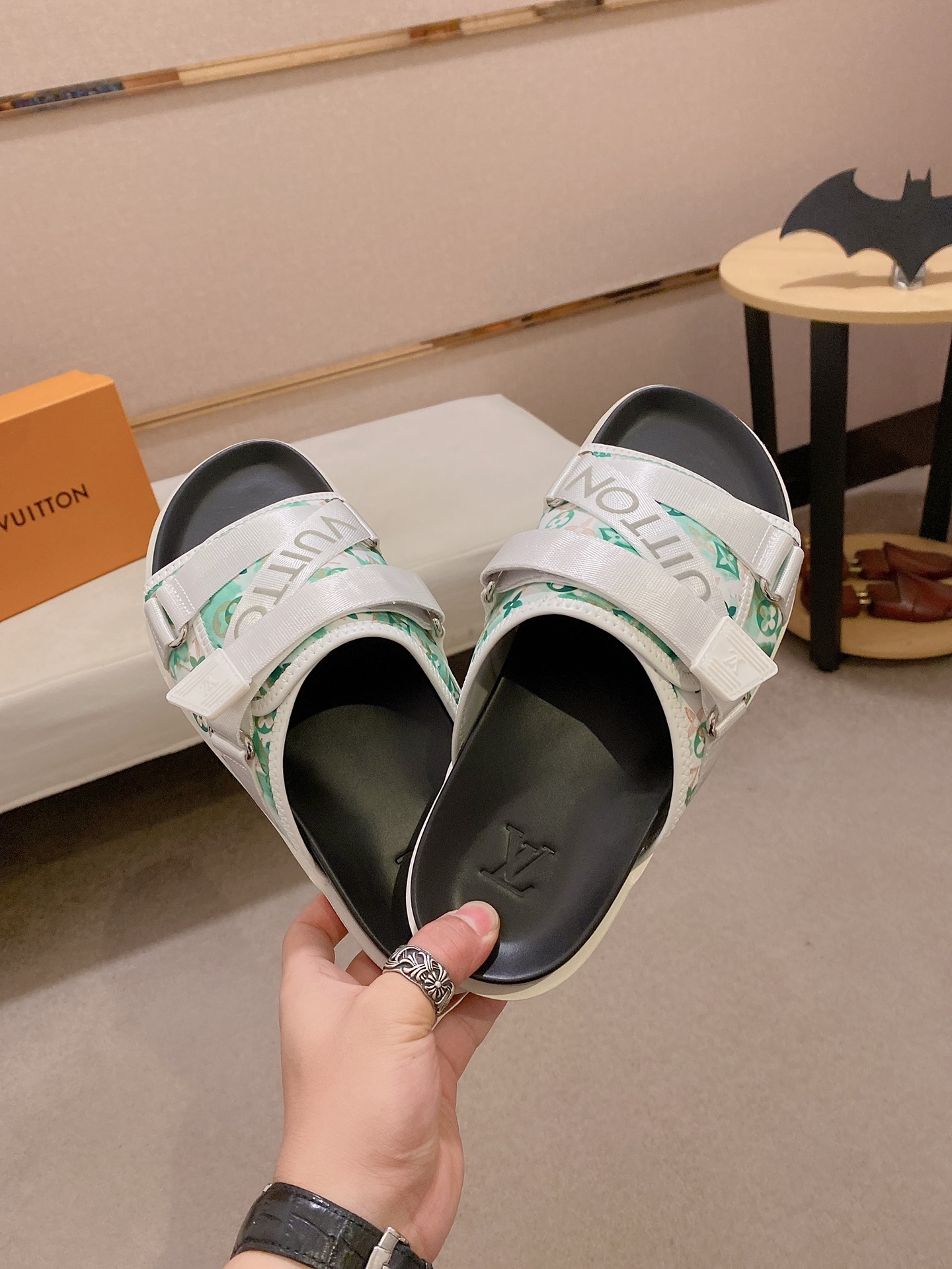 LV Louis Vuitton Creative Monogram Slide Sandals